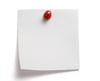 close up of white note pad reminder on wall, with clipping path