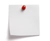 close up of white note pad reminder on wall, with clipping path