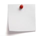 close up of white note pad reminder on wall, with clipping path